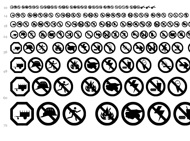 Working Signs TFB font waterfall
